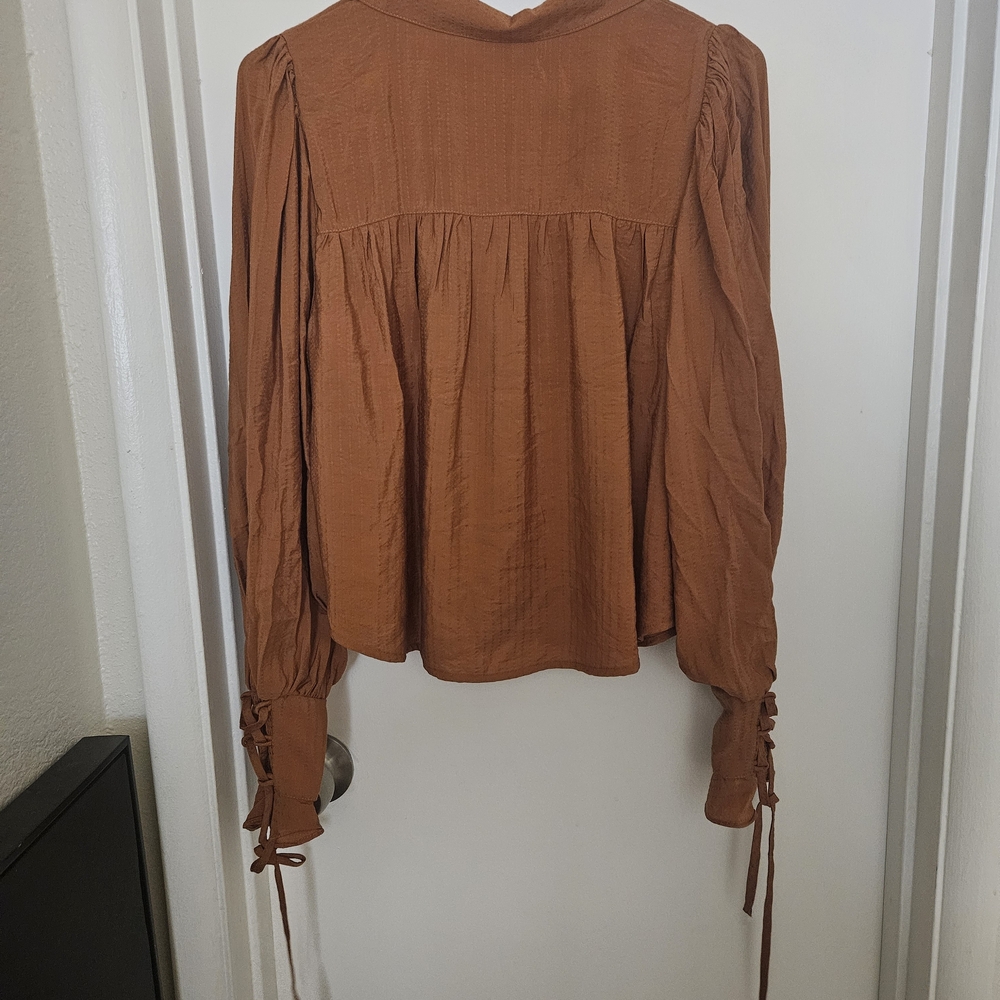 Blu Pepper Terracotta Button-Up Blouse - Picture 2 of 5